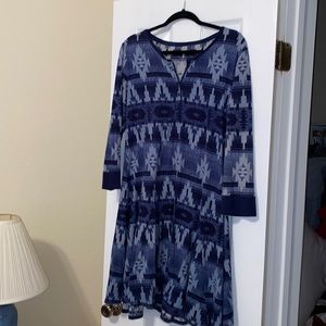Ralph Lauren Navy blue Southwestern inspired dress Sz L/XL